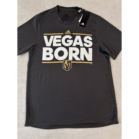 New VEGAS GOLDEN KNIGHTS Vegas Born Adidas Hockey Shirt Size Medium Creator - Picture 1 of 6